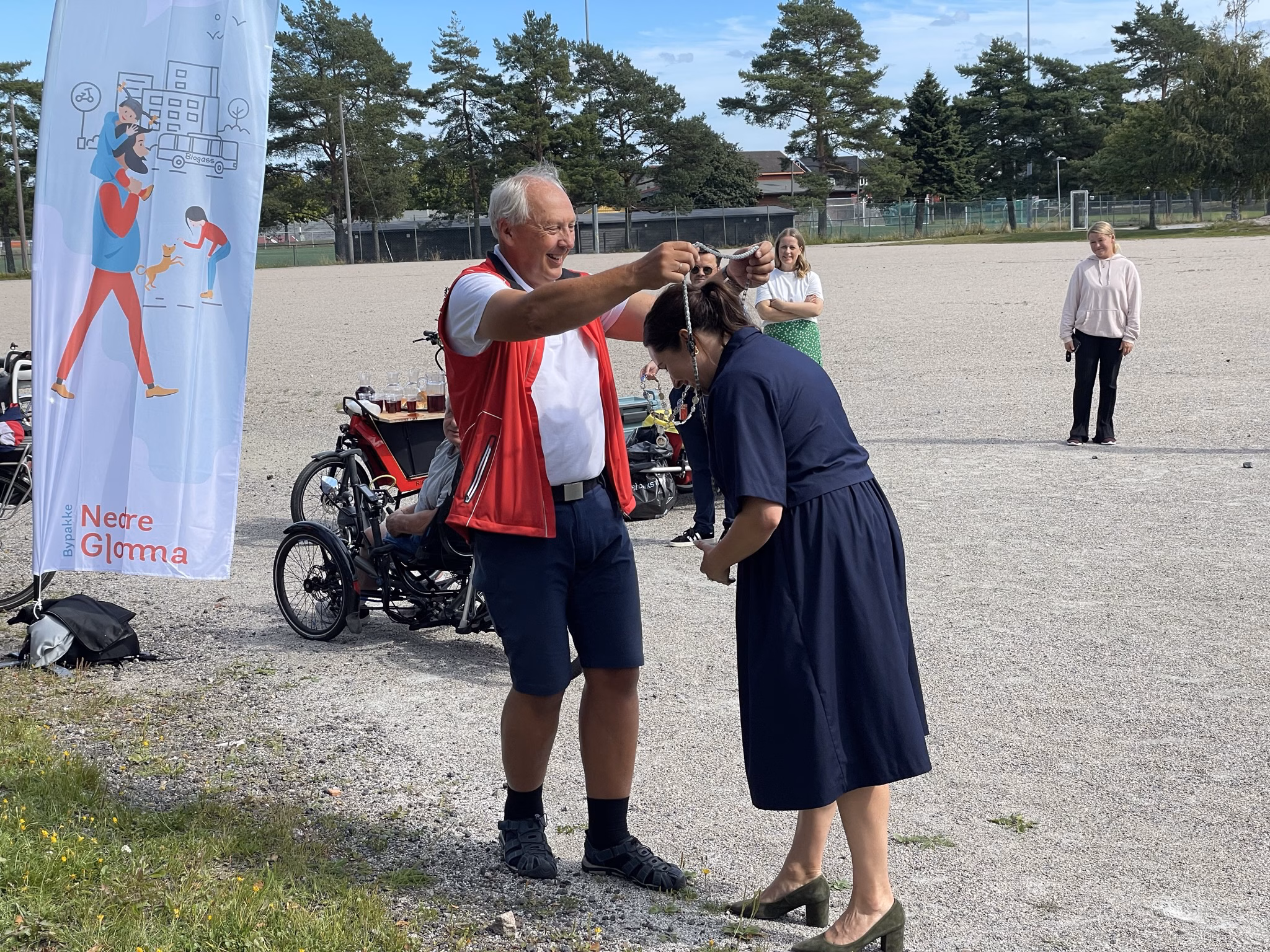 Åpning av ny sykkelvei med fortau langs Lisleby allé